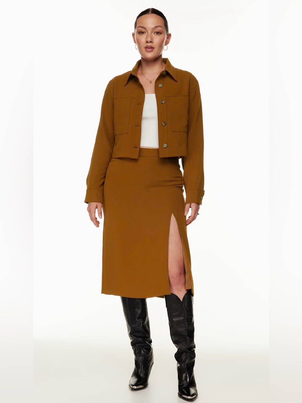 Aritzia • NWT Wilfred Free Patio Midi Skirt • Size 6